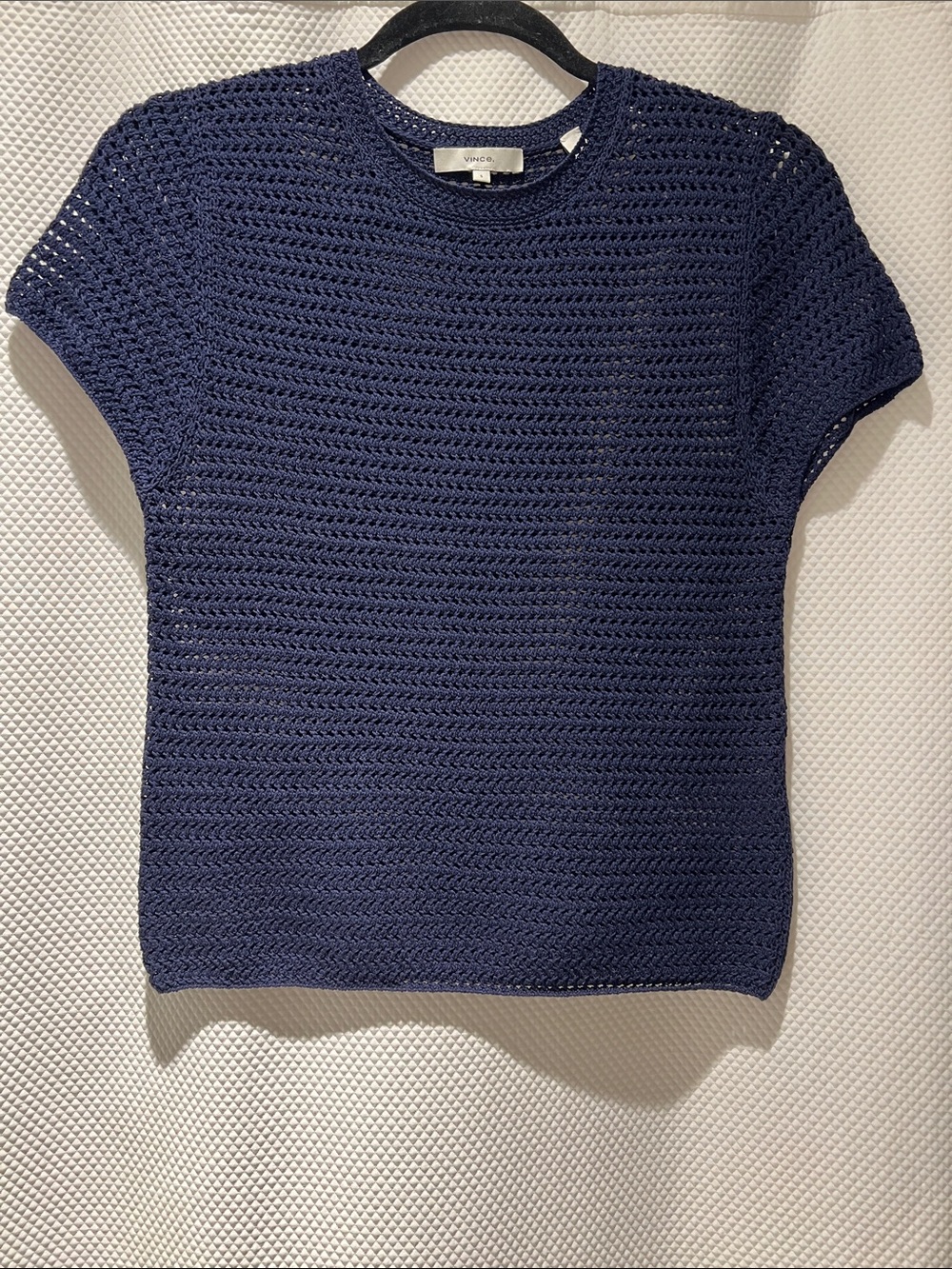 Vince Cotton Crochet Knit Crewneck Short SleeveTop Size S EUC - Picture 6 of 7